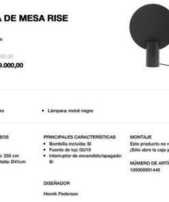 Lámpara de mesa rise 