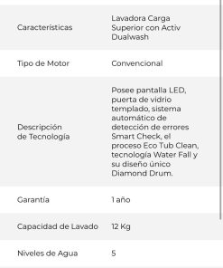 Lavadora 12kg