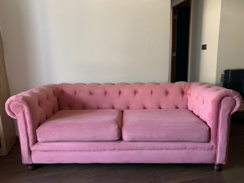 Sillon felpa rosado