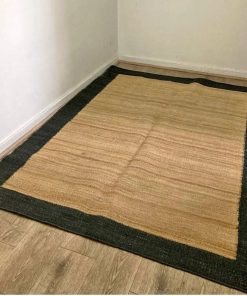 Alfombra yute con borde negro