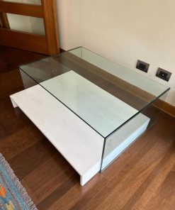 Mesa de centro mármol y vidrio