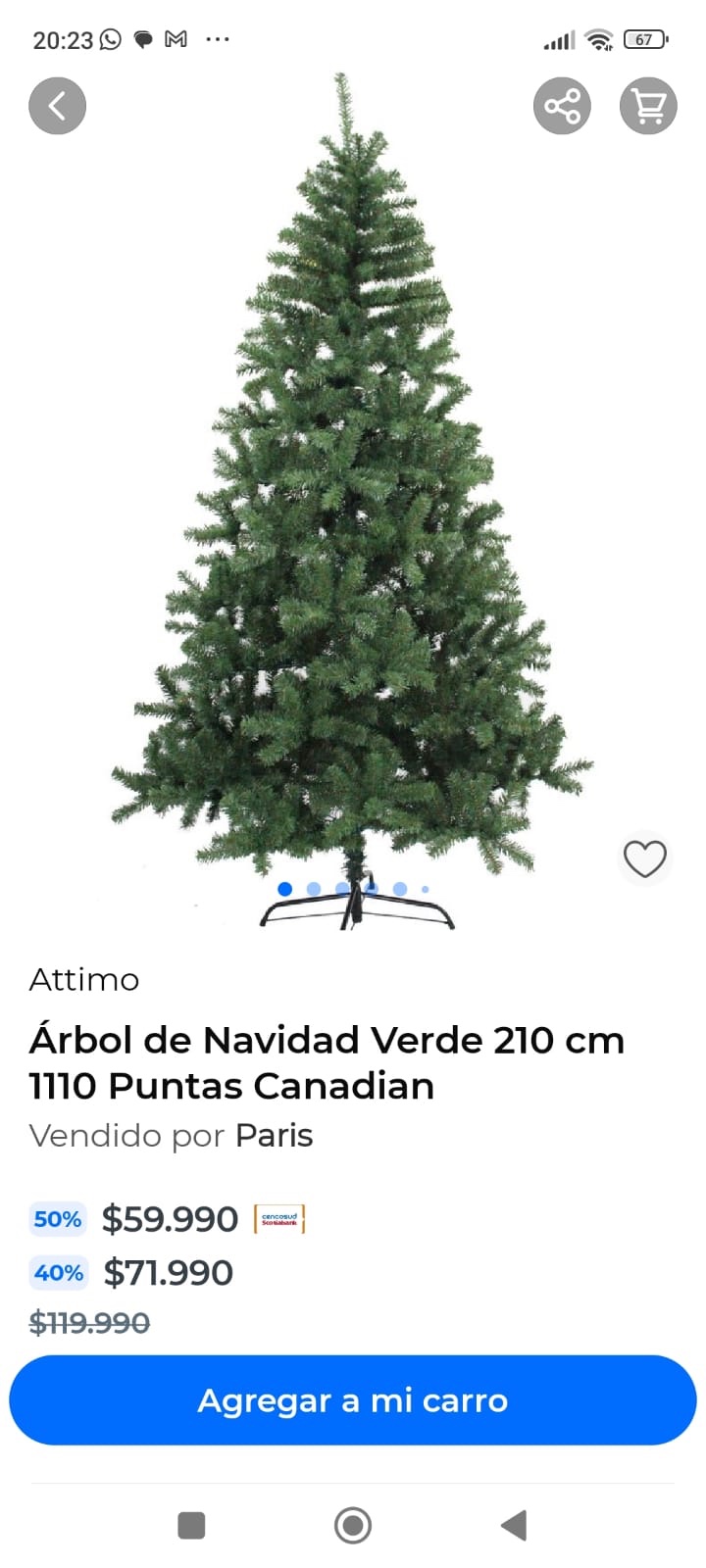 Árbol de Navidad Attimo 210 Cms nuevo - Imagen 3