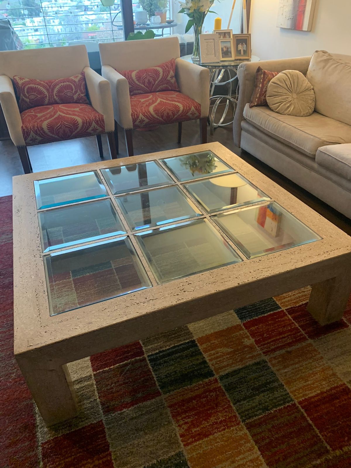 Mesa de mármol con vidrio biselado - Imagen 3