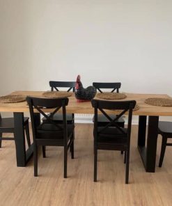 8 Sillas negras de madera IKEA