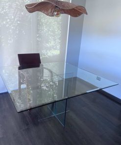 Mesa comedor cuadrada de vidrio/sin sillas
