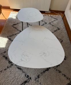 Par de mesas nido cuarzo amoblé