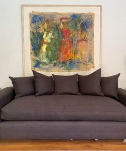 Sofa de 3 cuerpos re-tapizado negro