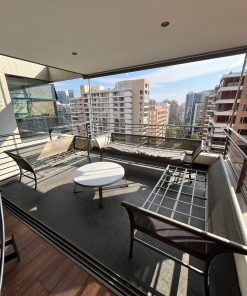Juego de terraza de fierro con mesa de mármol