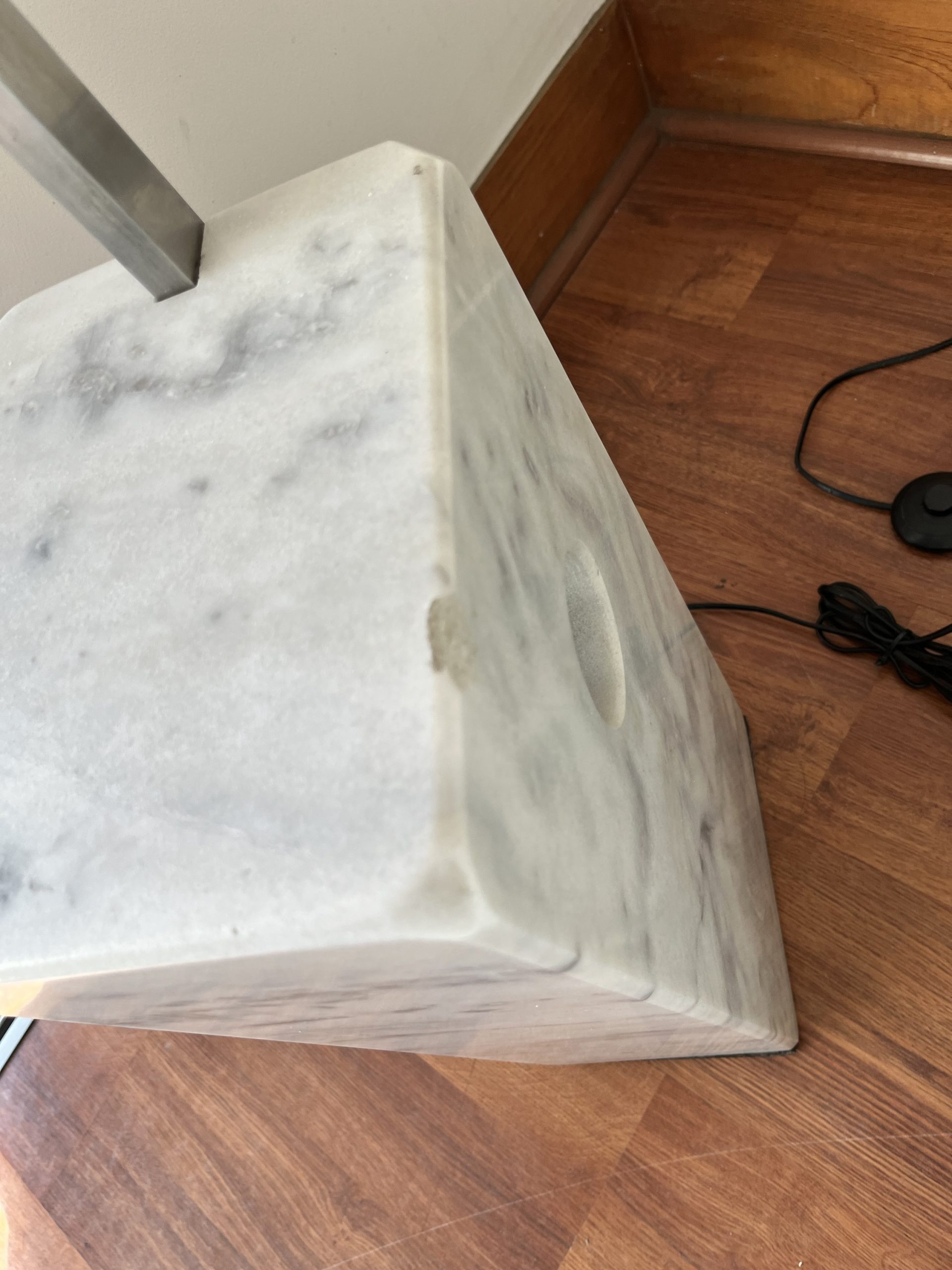 Lampara de pie curva con base de mármol - Imagen 6