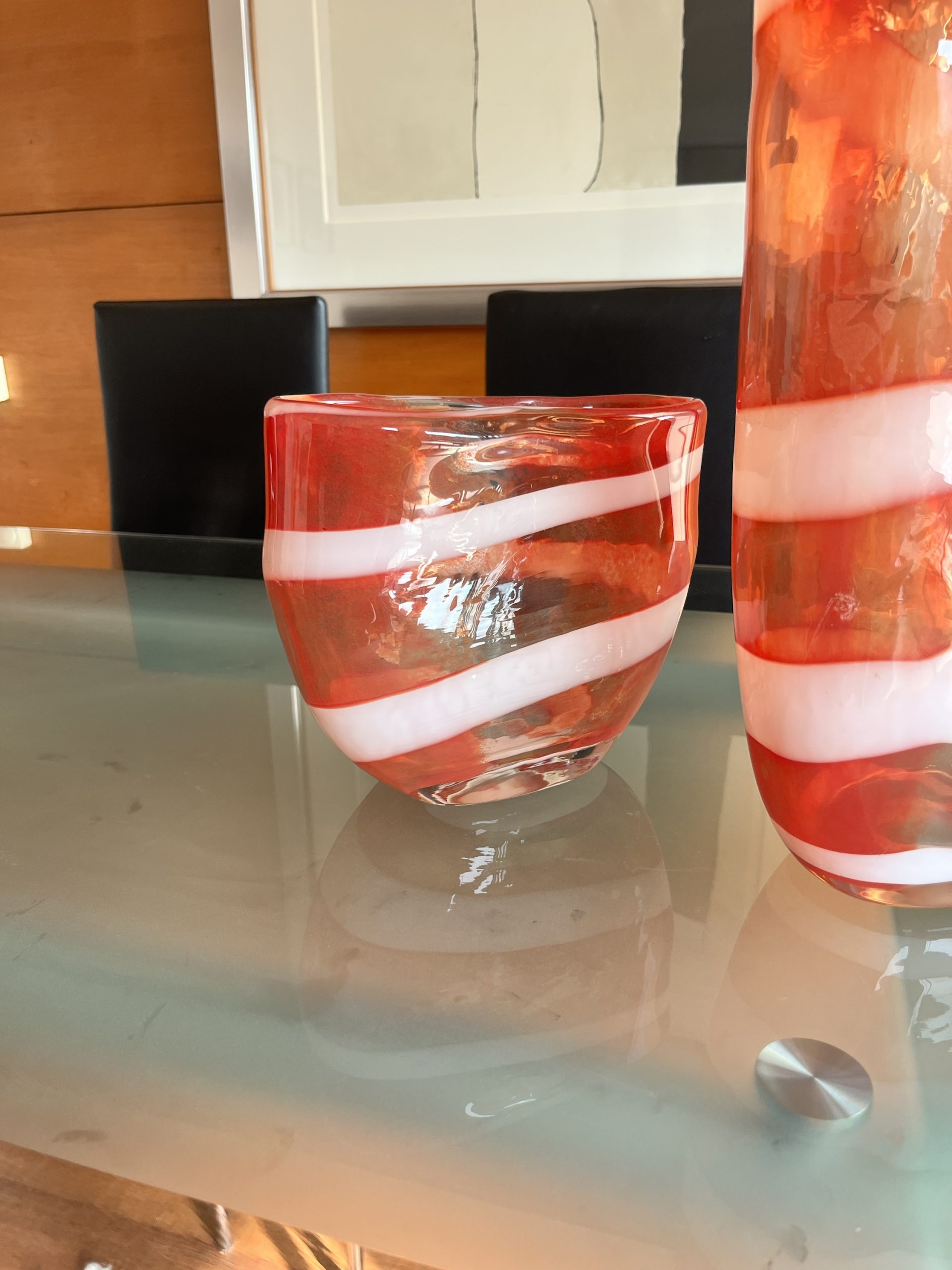 Par de floreros vidrio pintado - Imagen 2