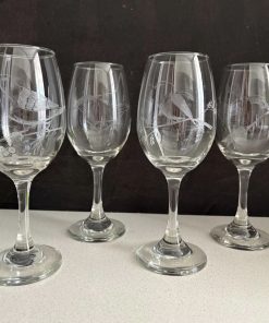 Copas de vino de cristal grabadas a mano