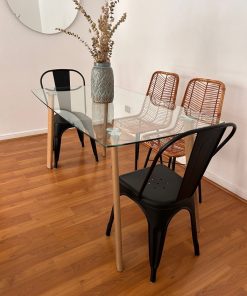 Mesa de Comedor vidrio 6 personas(SIN SILLAS)