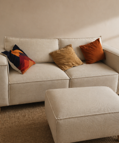 Sofá modular de lino + Otoman