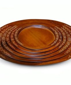 Juego de 6 bandejas de madera