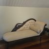 Chaise lounge eco cuero madera tallada✨