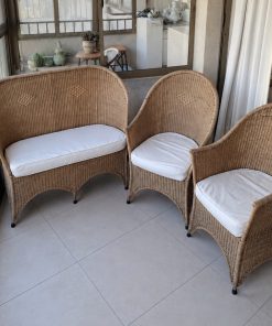 Juego de terraza de mimbre