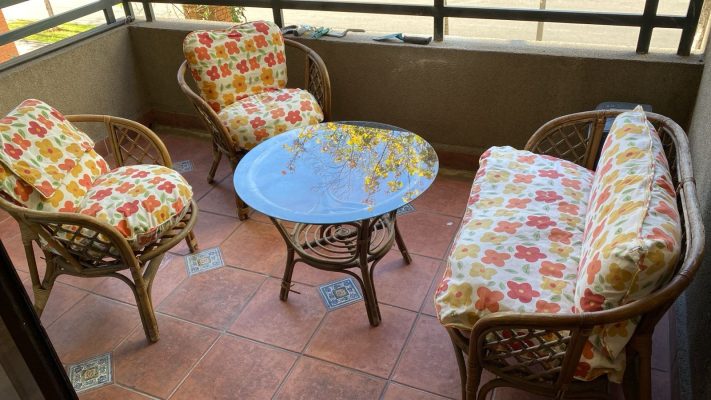 Juego de terraza de mimbre
