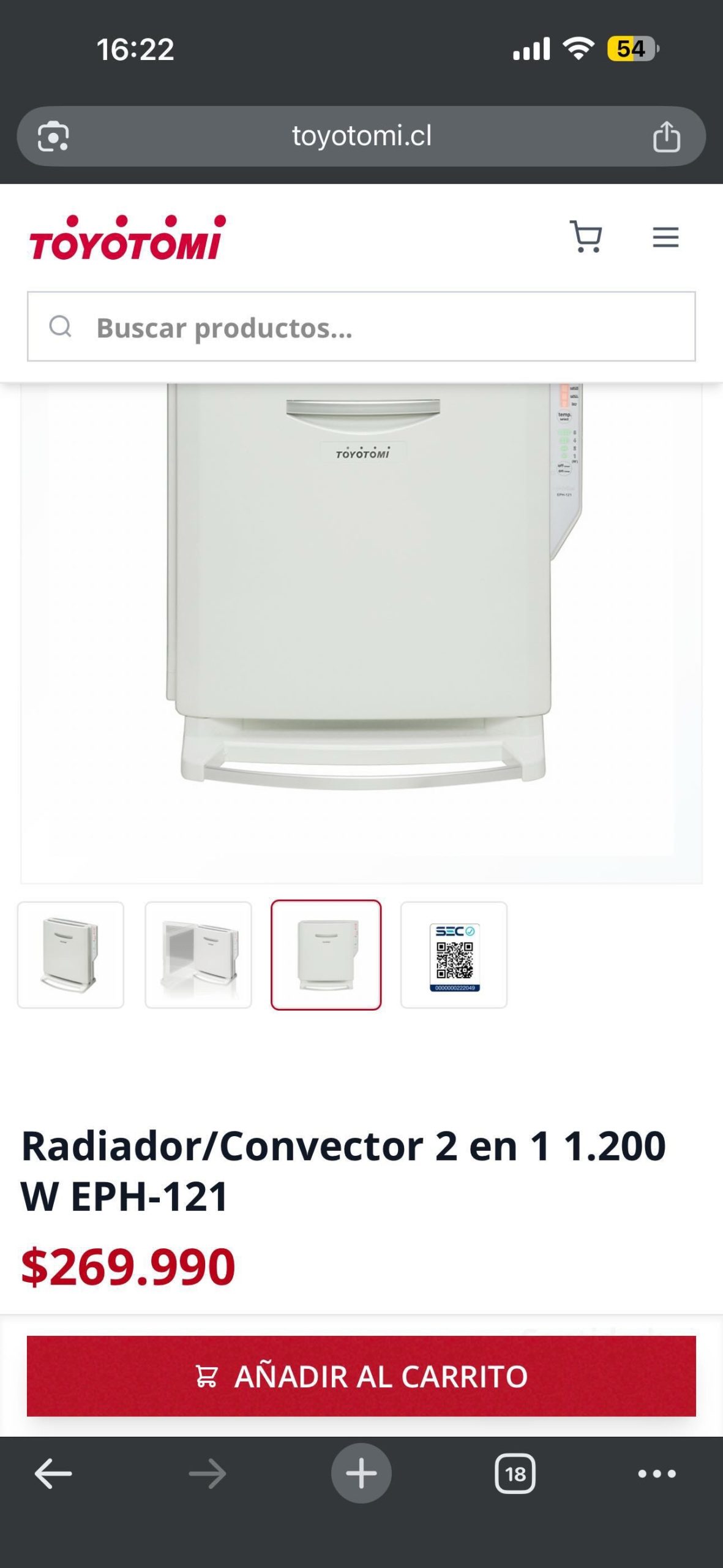 Radiador Convector 2 en 1 Toyotomi