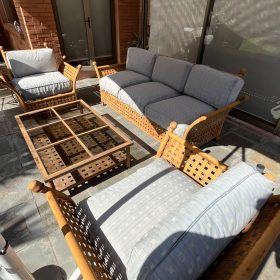 Juego de terraza fierro + cojines