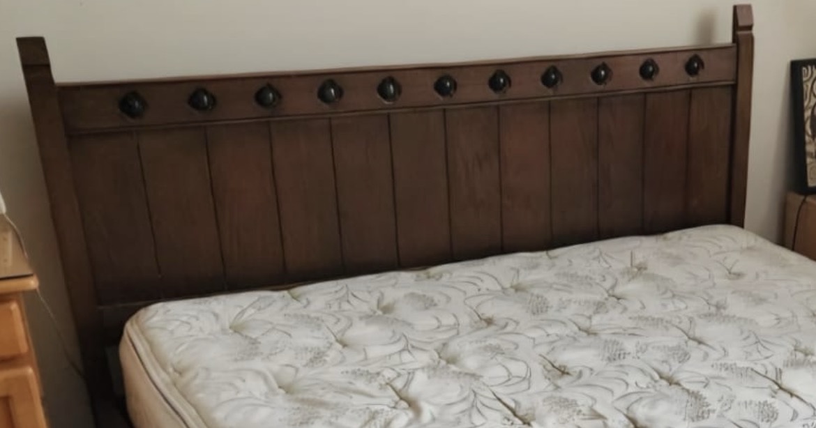 Cama 2 plazas de madera con colchon - Imagen 2