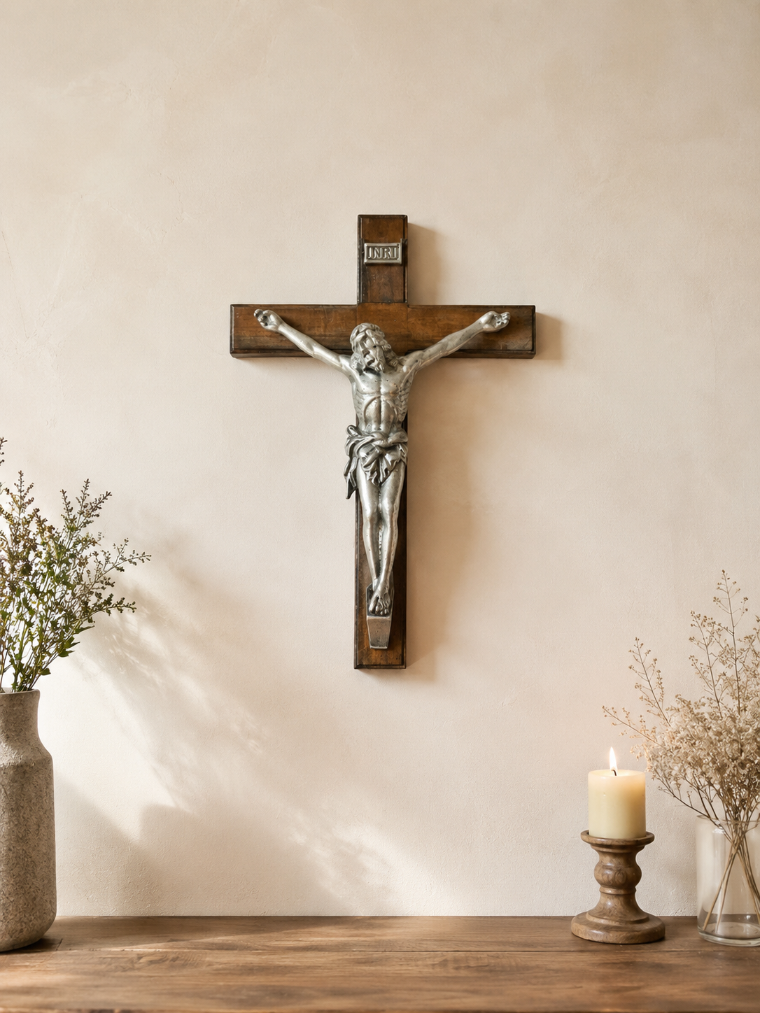 Crucifijo de madera con Cristo