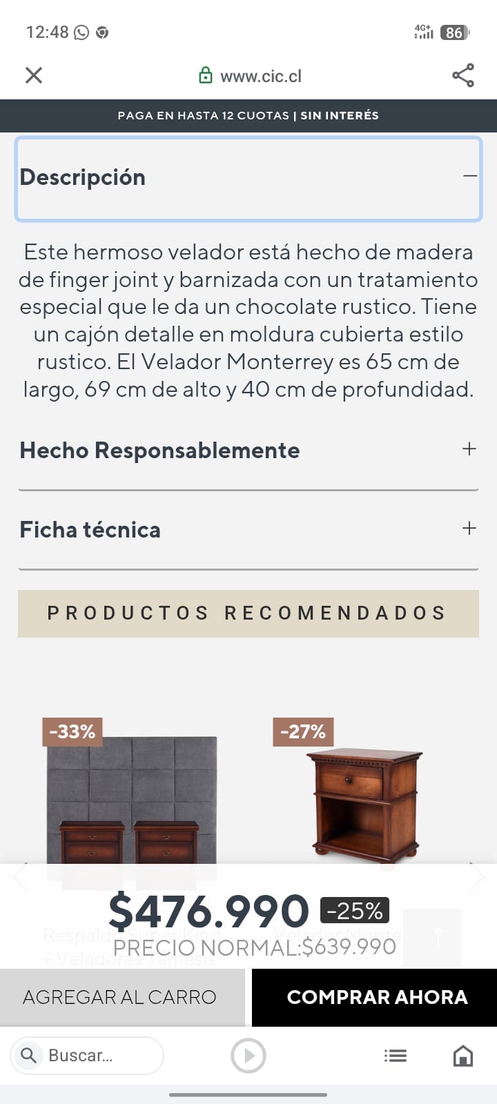 Par de veladores King Alaniz Home - Imagen 5
