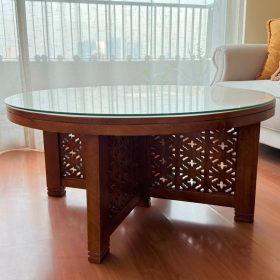 Mesa de centro madera tallada