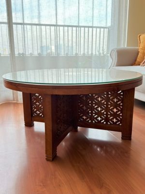 Mesa de centro madera tallada