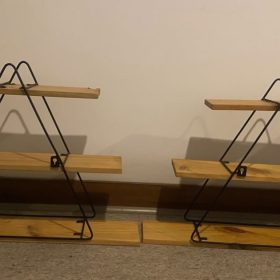 2 repisas de 3 niveles madera con fierro