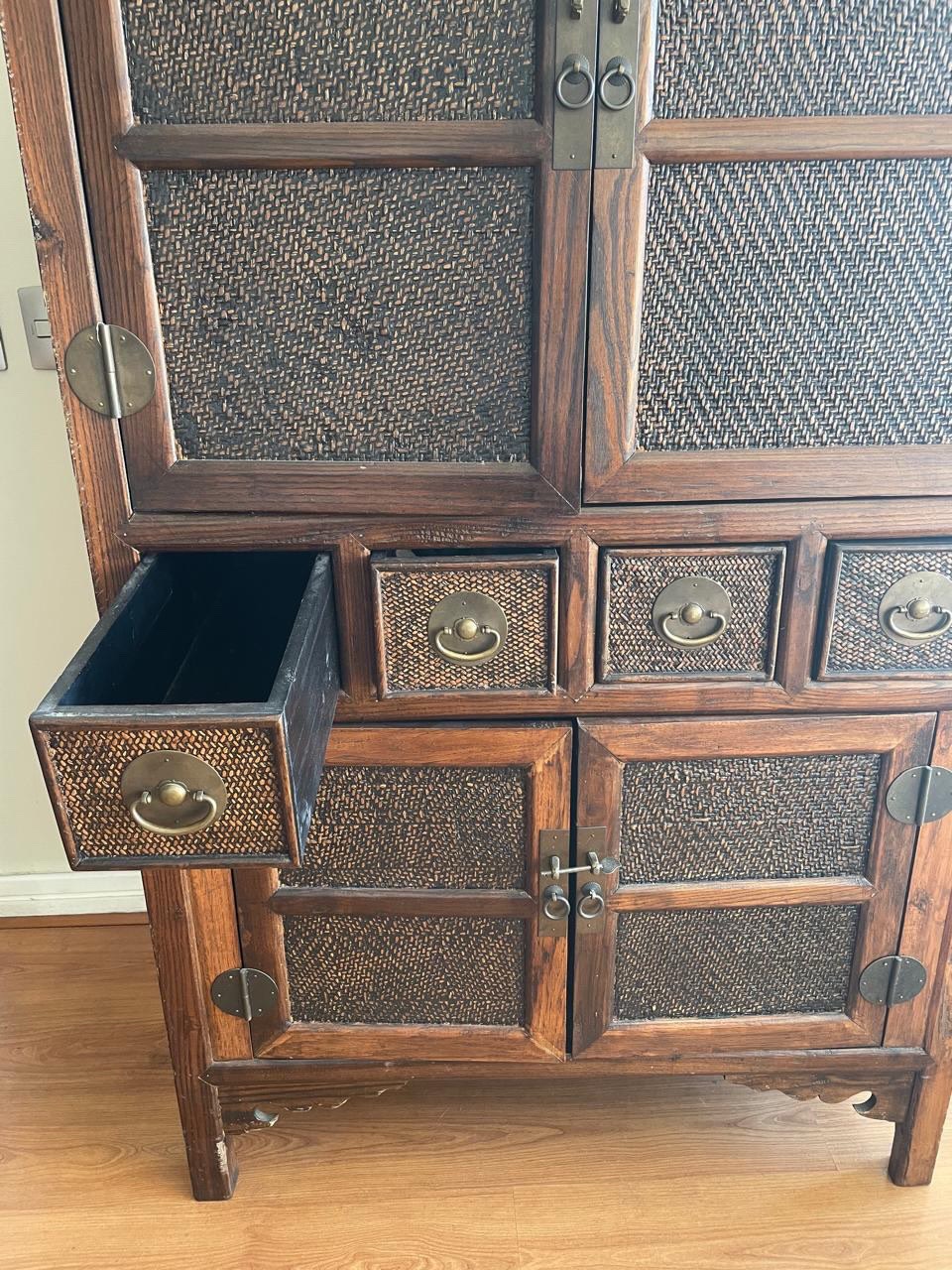 Mueble madera y rattan - Imagen 3